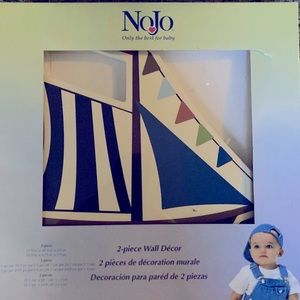 NoJo Wooden Sailboat Wall Art Set of 2.  NEW IN BOX